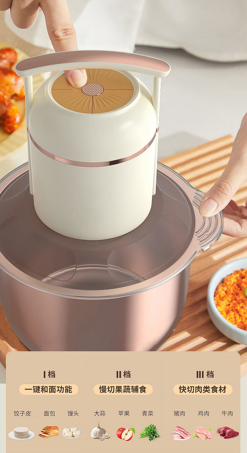 Meat Grinder Household Mixer Meat Mincer Stainless Steel Multifunctional Electric Food Processor Garlic Mincer Vegetable Chopper Cross-Border