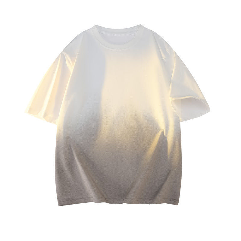 Modal Cotton Short Sleeve T Men's Summer New Gradient Color Loose Round Neck Shirt t Trendy Versatile Fashionable Shirt
