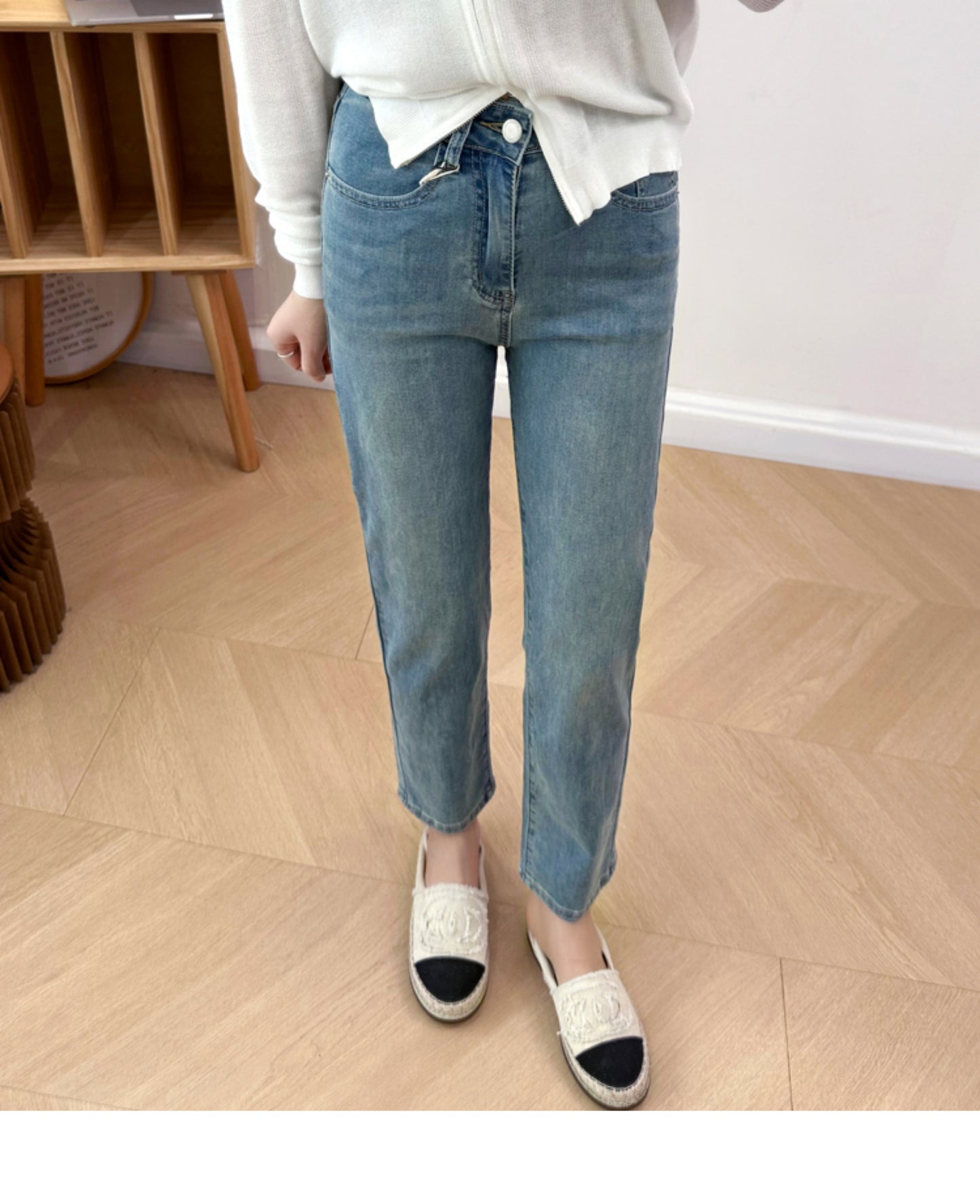 Thin and Soft Mask Pants！Summer Thin Jeans for Women Slimming Petite Nine-point Narrow Straight-leg Pants