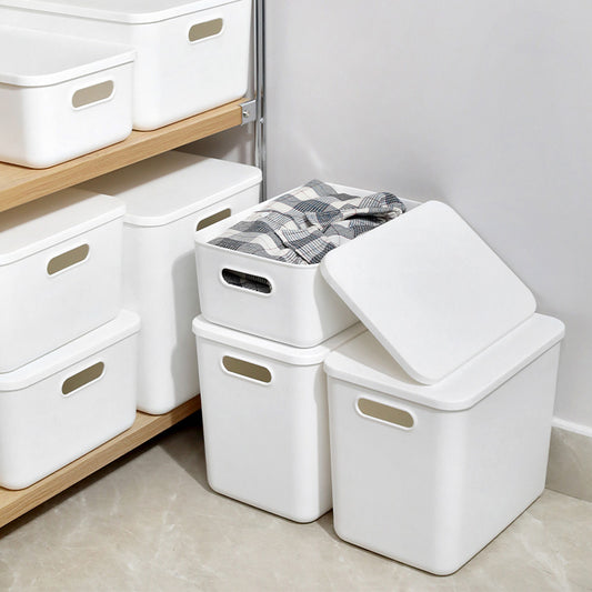 Storage Box Wholesale Storage Box Office Desktop Covered Dustproof Organizing Box Wardrobe Living Room Kitchen Storage Box