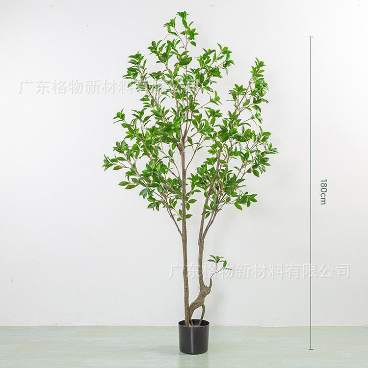 Cross-Border Nordic Large Living Room Decoration Bedroom Floor Fake Tree Bionic Traveler Banana Ficus Lyrata Potted Plant Artificial Green Plant