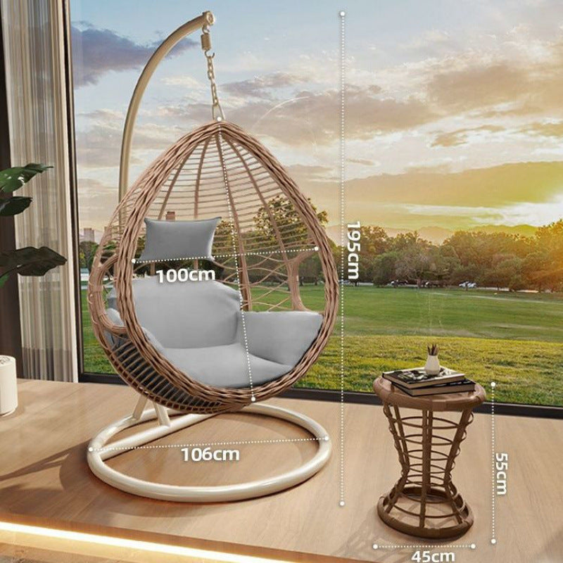 Outdoor Hanging Basket Chair Swing Courtyard Double Hanging Chair Home Balcony Indoor Internet Celebrity Bird's Nest Hammock Rattan Chair Rocking Chair