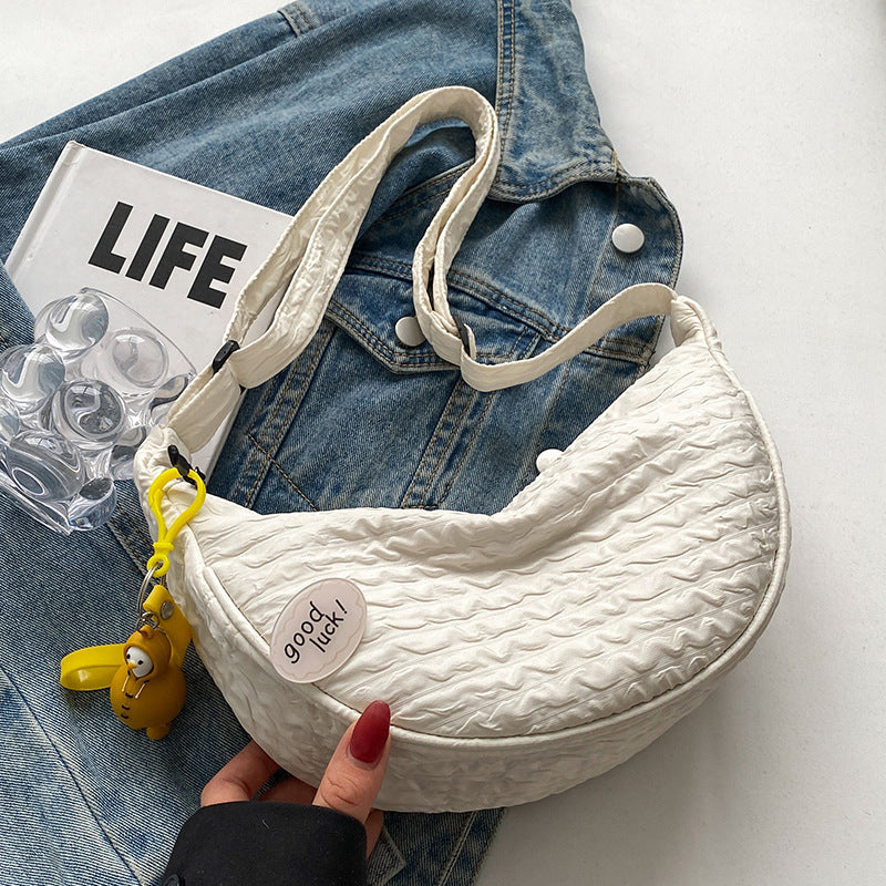 Cute and Versatile Niche Canvas Small Bag for Women2023New Women's Bag Korean Version Crossbody Bag Fashion Single Shoulder Dumpling Bag
