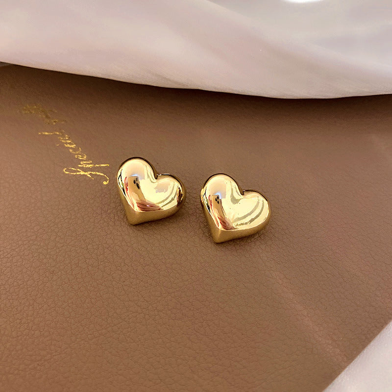 Silver Needle Metal Earrings High-end Simple Stud Earrings Fashion Versatile Light Luxury Unique Niche Earrings Yiwu Wholesale
