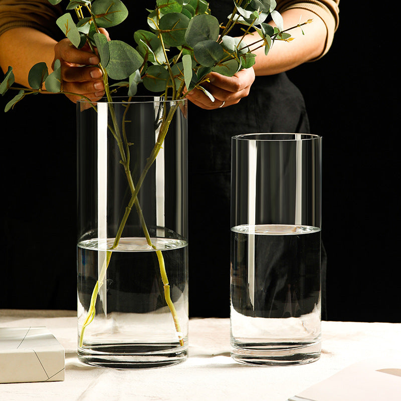 Zefei One-Piece Dropshipping Internet Celebrity Transparent Straight Glass Vase Bedroom Desktop Living Room Dining Table Fresh Flower Arrangement Ornament
