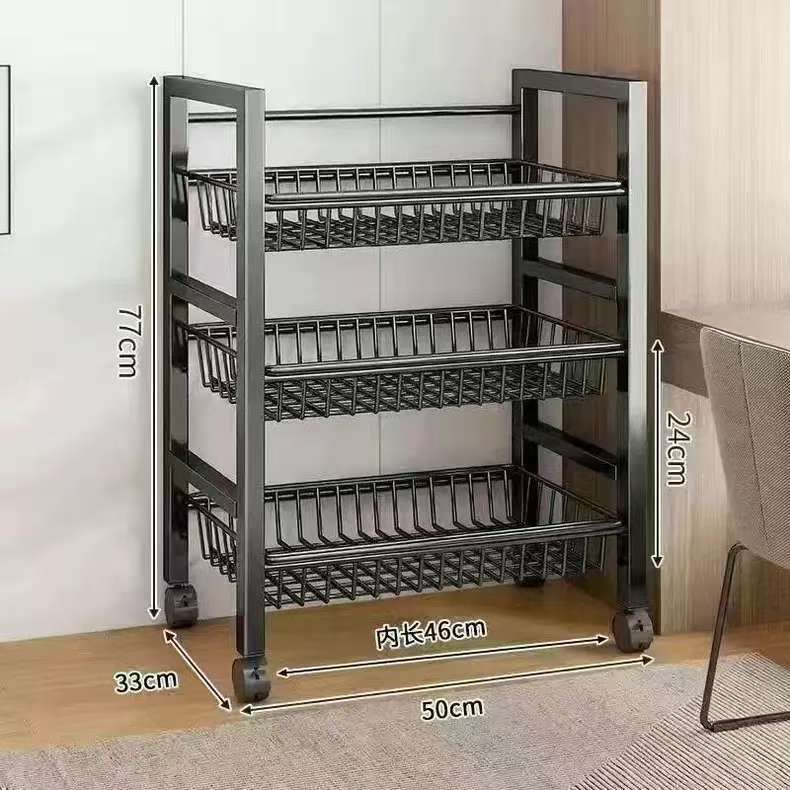 Kitchen Vegetable Basket Floor-standing Storage Rack Multi-layer Storage Vegetable and Fruit Rack Multi-functional Household Storage Basket