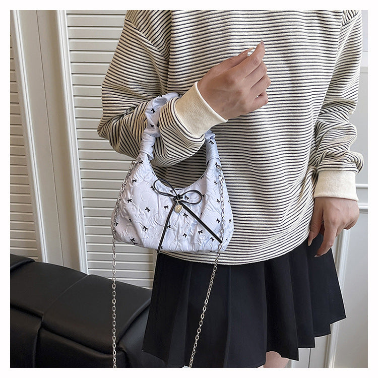 Korean Style Fashion Handbag for Women2025New Bow Crossbody Bag Versatile Parent-Child Cute Children's Bag