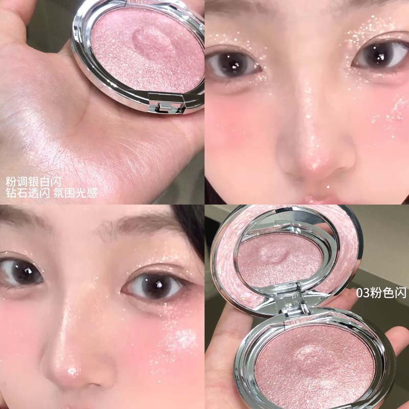 kakashow Single Color Highlighter Cream Crushed Diamond Clear Sparkling Pearl Fine Shimmer 3D Brightening Mashed Potato Blush C465