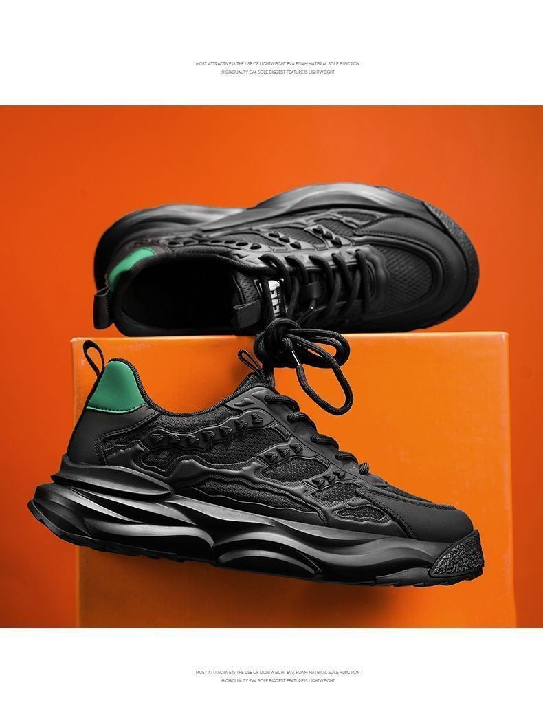 New Fashion Versatile Dad Sneakers2024Summer Trend Thick-Soled Height-Increasing Men's Shoes Mesh Breathable Casual Sneakers