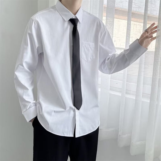 Professional Business Shirt for Men Formal Slim Fit Long Sleeve Shirt Men Plus Size Men's White Shirt Unisex
