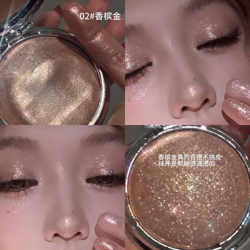 kakashow Single Color Highlighter Cream Crushed Diamond Clear Sparkling Pearl Fine Shimmer 3D Brightening Mashed Potato Blush C465