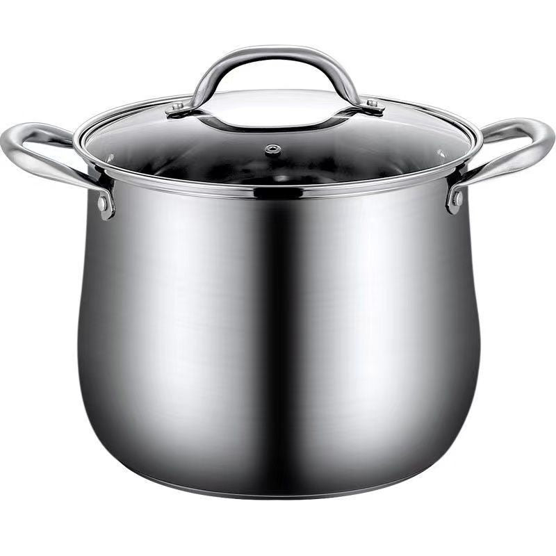 【Extra Large Capacity Stock Pot】304Stainless Steel Extra Tall Pot Household Thickened Large Capacity Steaming Cooking Stewing Pot Electric