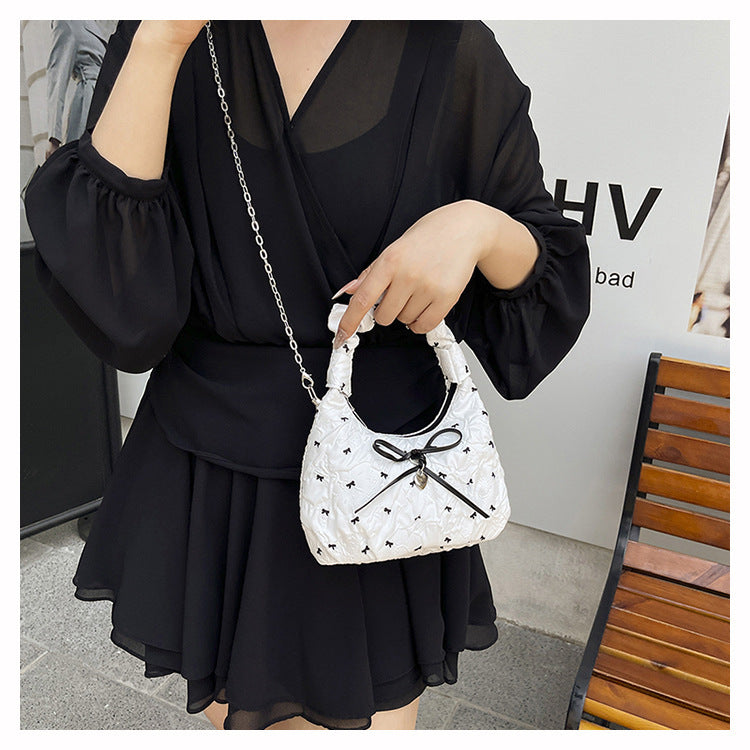 Korean Style Fashion Handbag for Women2025New Bow Crossbody Bag Versatile Parent-Child Cute Children's Bag