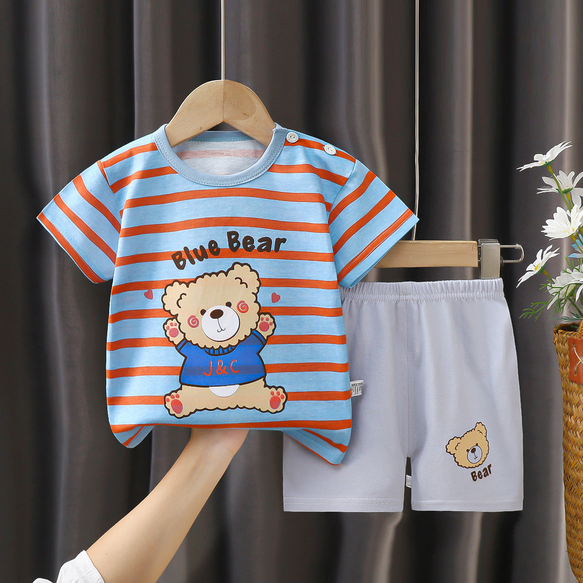 Children's Summer Short Sleeve Set a Cotton-like Boys' and Girls' Clothing t T-shirt Baby Summer Clothing2025Children's Clothing