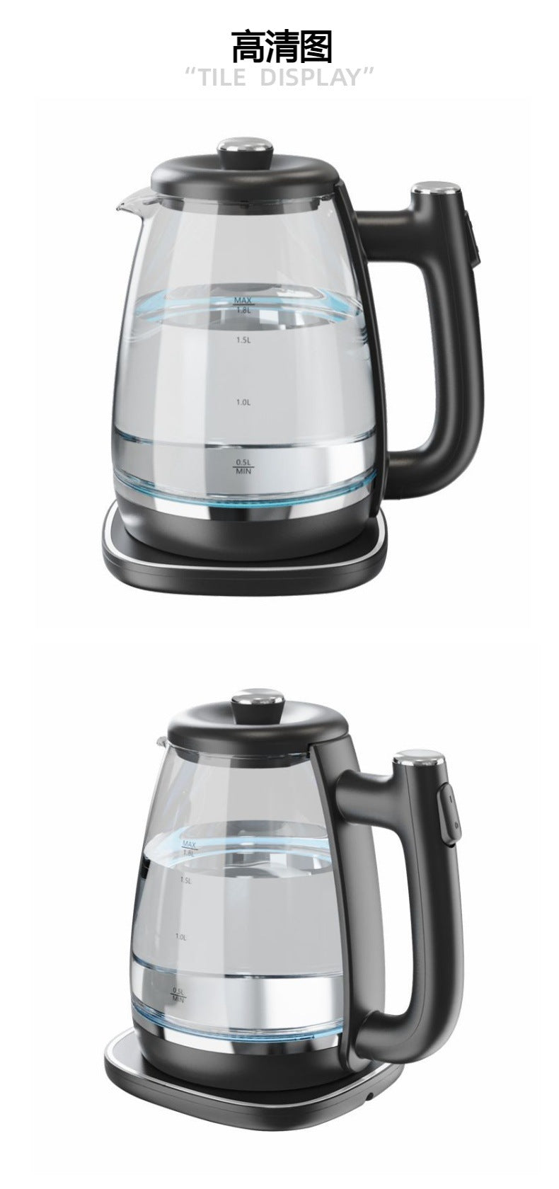 In-stock Glass Electric Kettle Water Boiler electric kettle Home Office Health Kettle Boiling Water Kettle