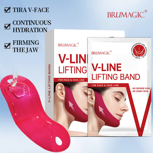 Cross-Border V Face Mask English red V Type Lifting Chin Patch Hydrogel Ear Hanging Mask Lifting Bandage In Stock