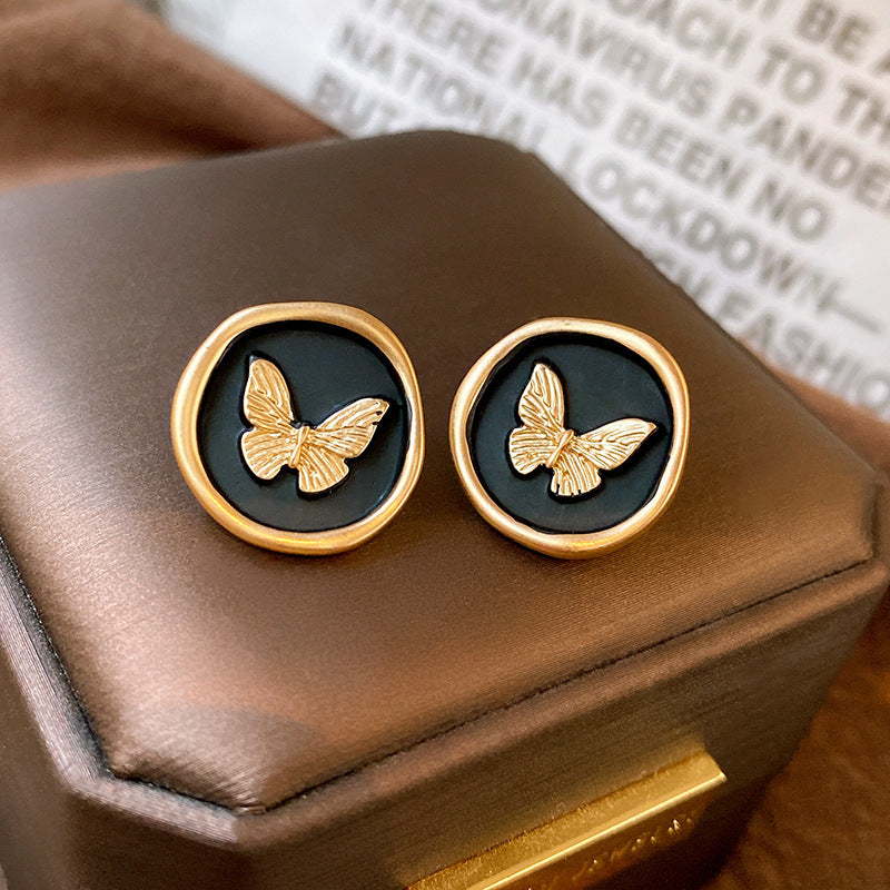 Silver Needle Irregular Round Earrings Simple Minimalist Style Fashion European and American Stud Earrings Elegant Light Luxury High-end Feel Earrings for Women
