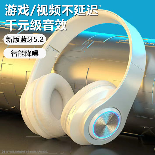 Cross-border Hot-Selling Glowing Bluetooth Headphones Over-Ear Heavy Bass Wireless Sports Gaming Gift Headset Manufacturer