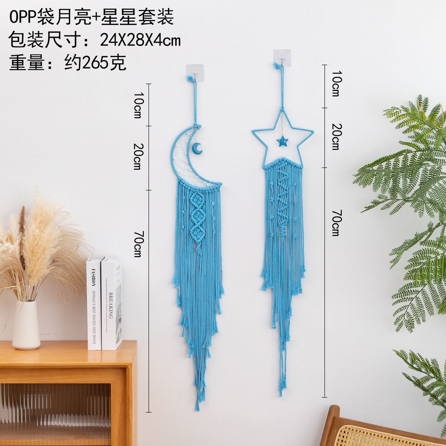 Cross-Border Hot-Selling European Style Artificial Woven Cotton Rope Tapestry Tassel Home Wall Hanging Decoration Soft Furnishing Collection Wholesale