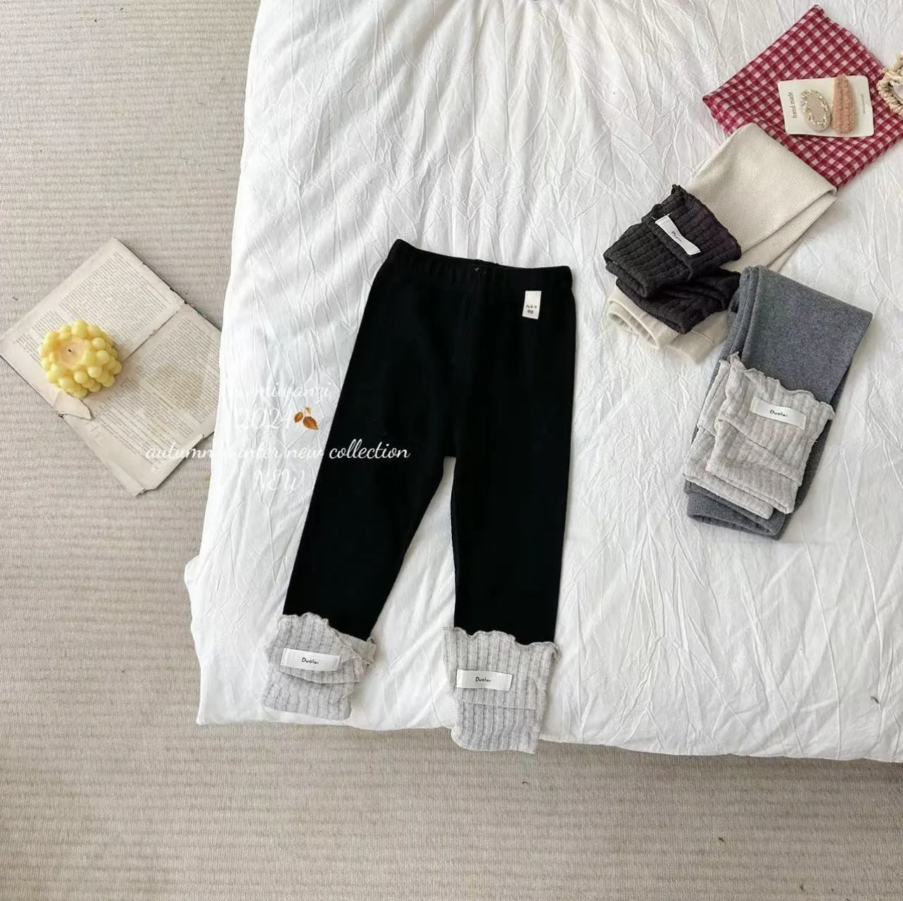 Sweet Little Chef2025Autumn New Children's Korean Style Versatile Stylish Patchwork Base Casual Pants Girls' Trendy Pants