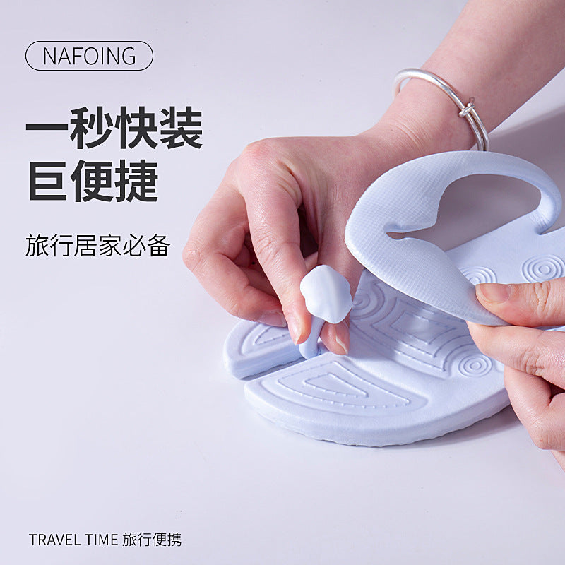 Foldable Slippers Summer Travel Portable Outdoor Swimming Beach Disposable Flip-Flops Hotel Travel Slippers