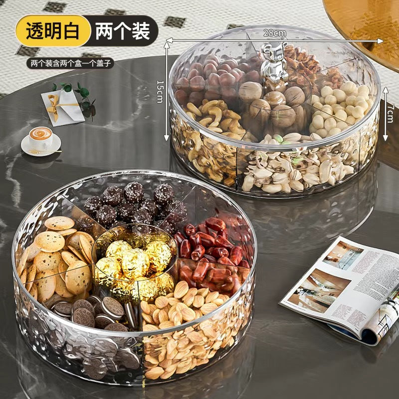 Dried Fruit Plate New Model for Living Room Coffee Table Home Use Light Luxury High-end Exquisite Compartmented Nut Candy Box Snack Display Tray