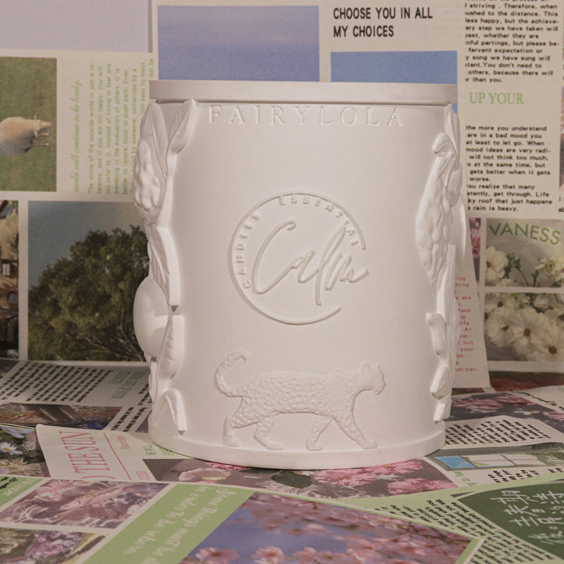 Lily diy Butterfly Rose Scented Candle Empty Cup Souvenir Plaster