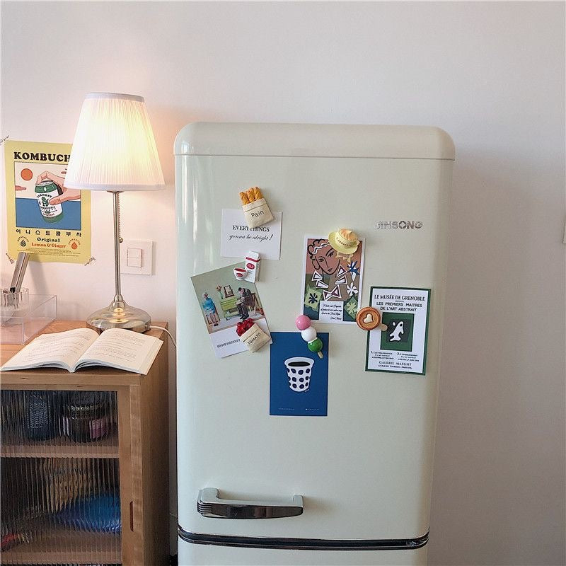 *Beautiful Little Aunt* Refrigerator Magnet 3D Creative Magnetic Sticker Simulation Food Bread Message Sticker Magnetic