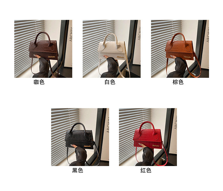 Korean style stone pattern single shoulder bag for women2025New Textured Handheld Small Square Bag Versatile Fashion Simple Crossbody Bag