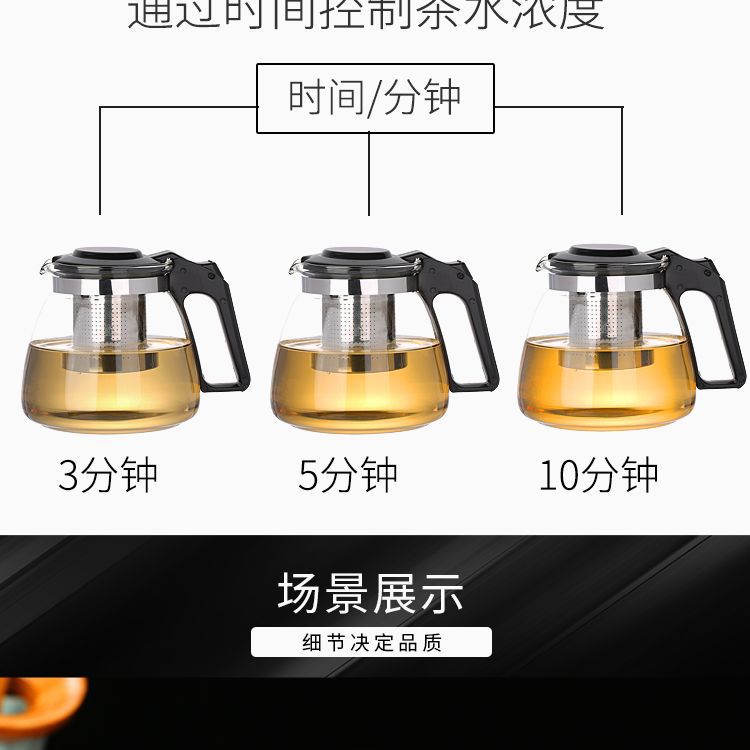 Premium New Chinese Style Heat-Resistant Glass Tea Set National Trend One Pot Four Cups Five-Piece Set Tea Brewing Pot Anti-Scald Tea Cup