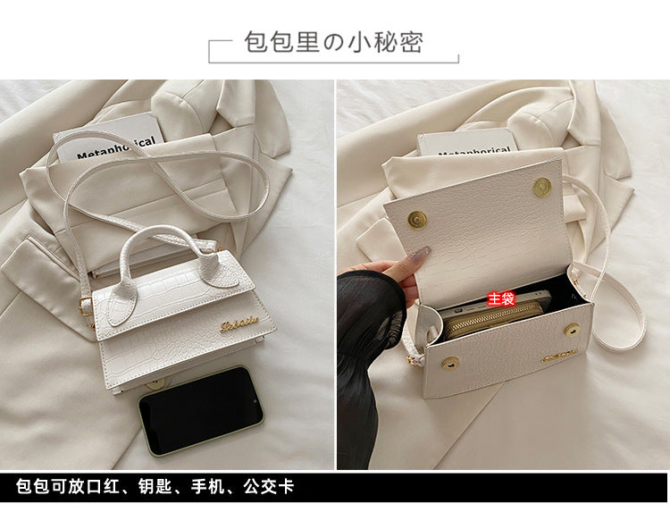 Korean style stone pattern single shoulder bag for women2025New Textured Handheld Small Square Bag Versatile Fashion Simple Crossbody Bag