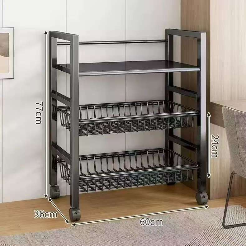 Kitchen Vegetable Basket Floor-standing Storage Rack Multi-layer Storage Vegetable and Fruit Rack Multi-functional Household Storage Basket