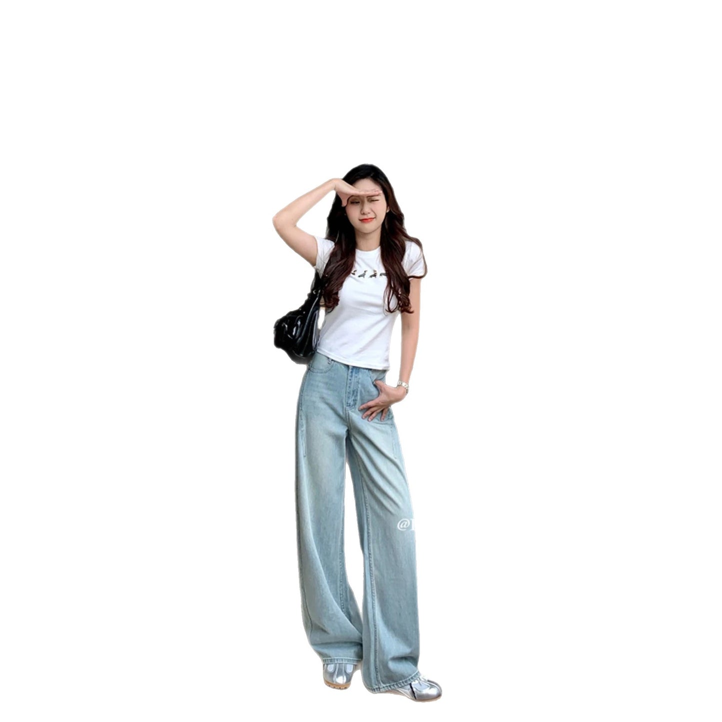 DUOXINIU/Duo Xi Niu/DaLin Summer Thin Jeans for Women, Slim Fit Scimitar Pants, Loose Fit, Leg-Lengthening
