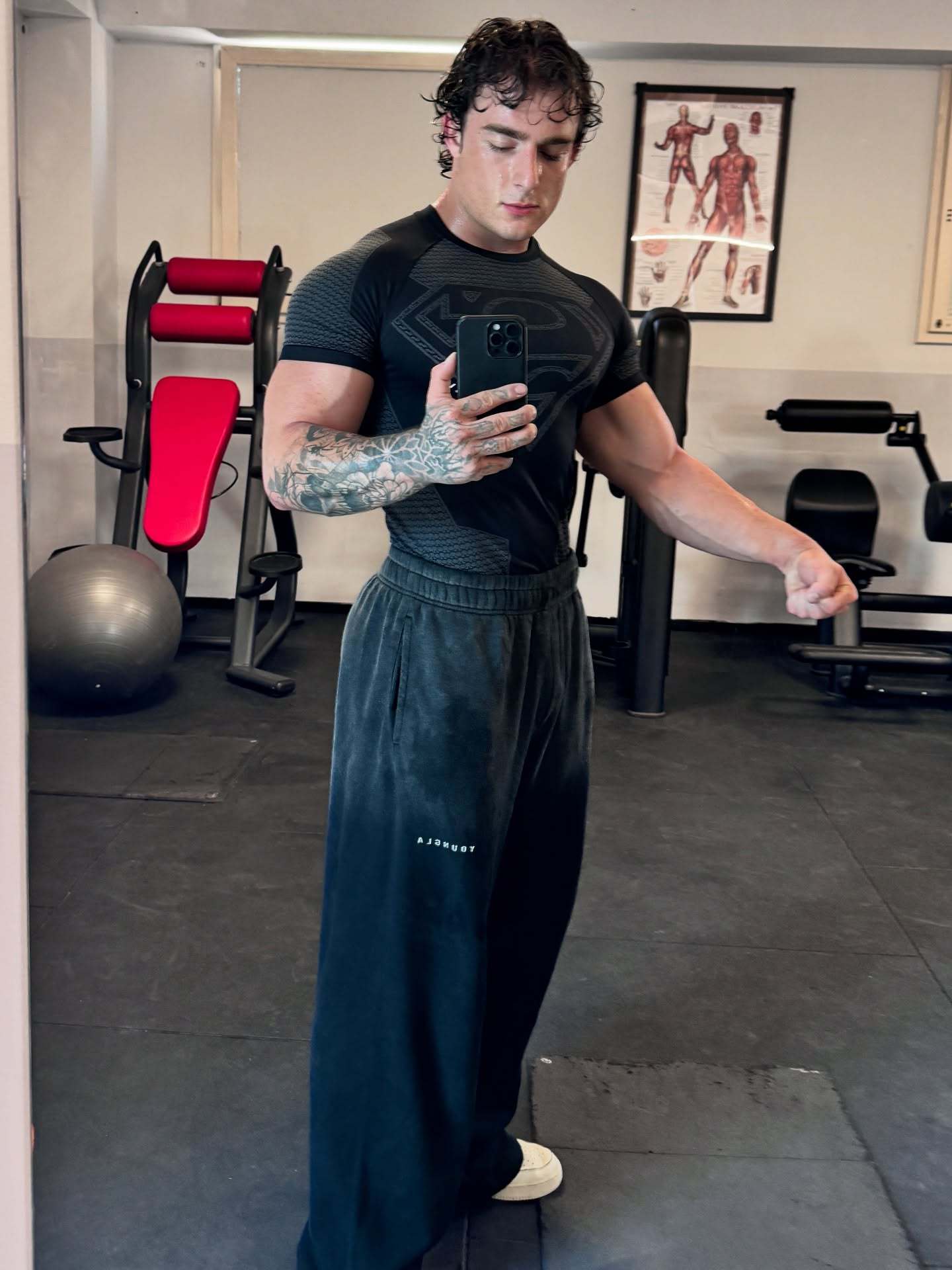 YOUNGLA New American-style Muscle Fitness Men's Sports Short Sleeve Casual Running Quick-dry Breathable Tight-fitting Shirt t T-shirt