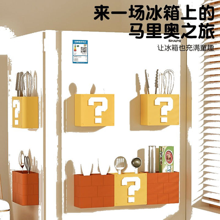 创意马里奥磁吸冰箱收纳盒家用厨房储物磁铁入户门置物盒批发代发