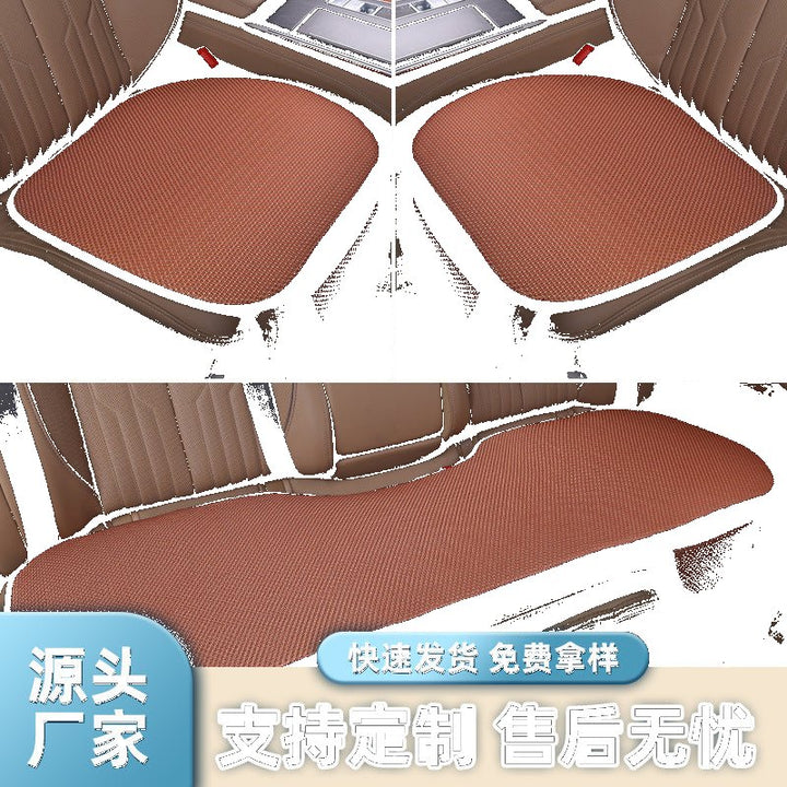 Custom Ice Silk Car Seat Cushion – Four Season Cartoon Backrest Interior Set
