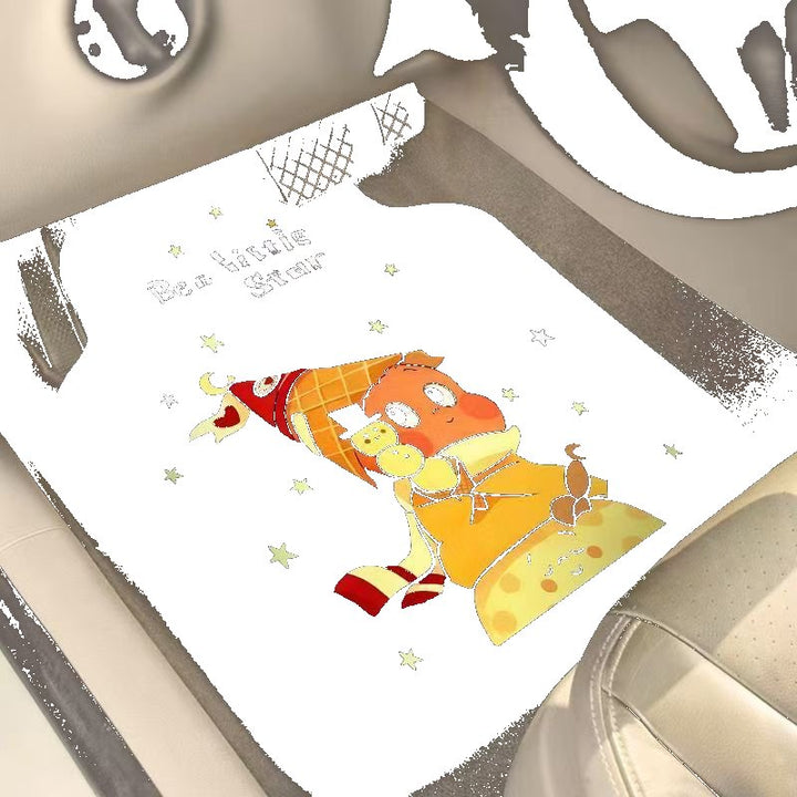 Cute Star Man Car Floor Mat – Anti-Slip Diatomite Absorbent Washable Full Set