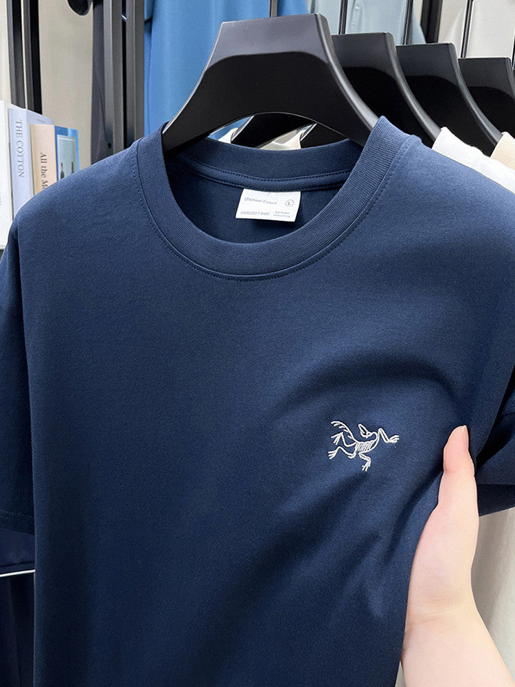 Cotton Short Sleeve T Men's T-Shirt Ancestor Bird Same Style Embroidered Fashion Wholesale Men's Round Neck Summer Thin T-Shirt