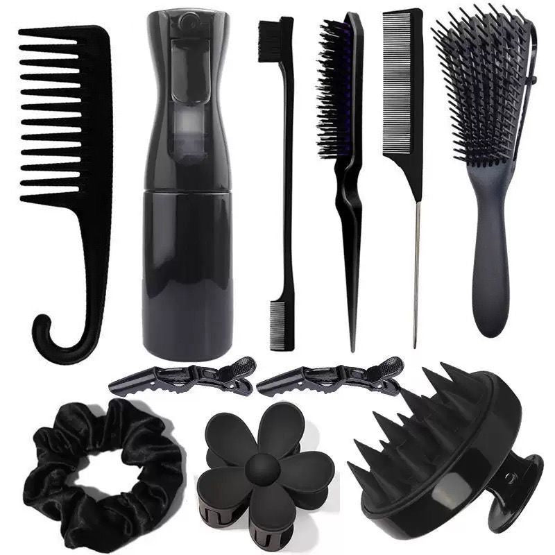 Manufacturer27Hair Washing Brush Scalp Massage Spray Bottle Dispenser Hollow Comb Styling Smooth Hair Comb Hairdressing Set