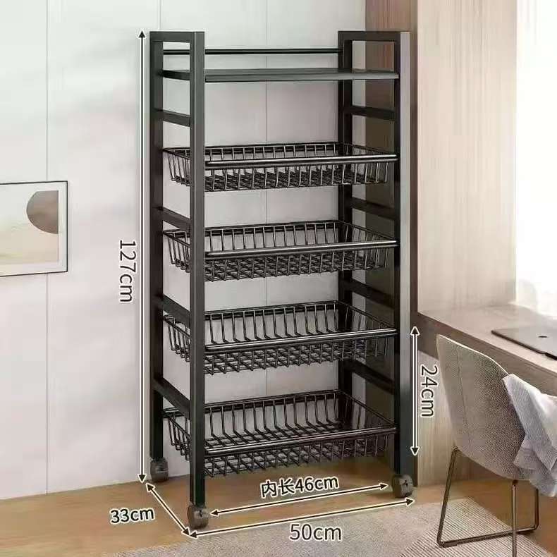Kitchen Vegetable Basket Floor-standing Storage Rack Multi-layer Storage Vegetable and Fruit Rack Multi-functional Household Storage Basket