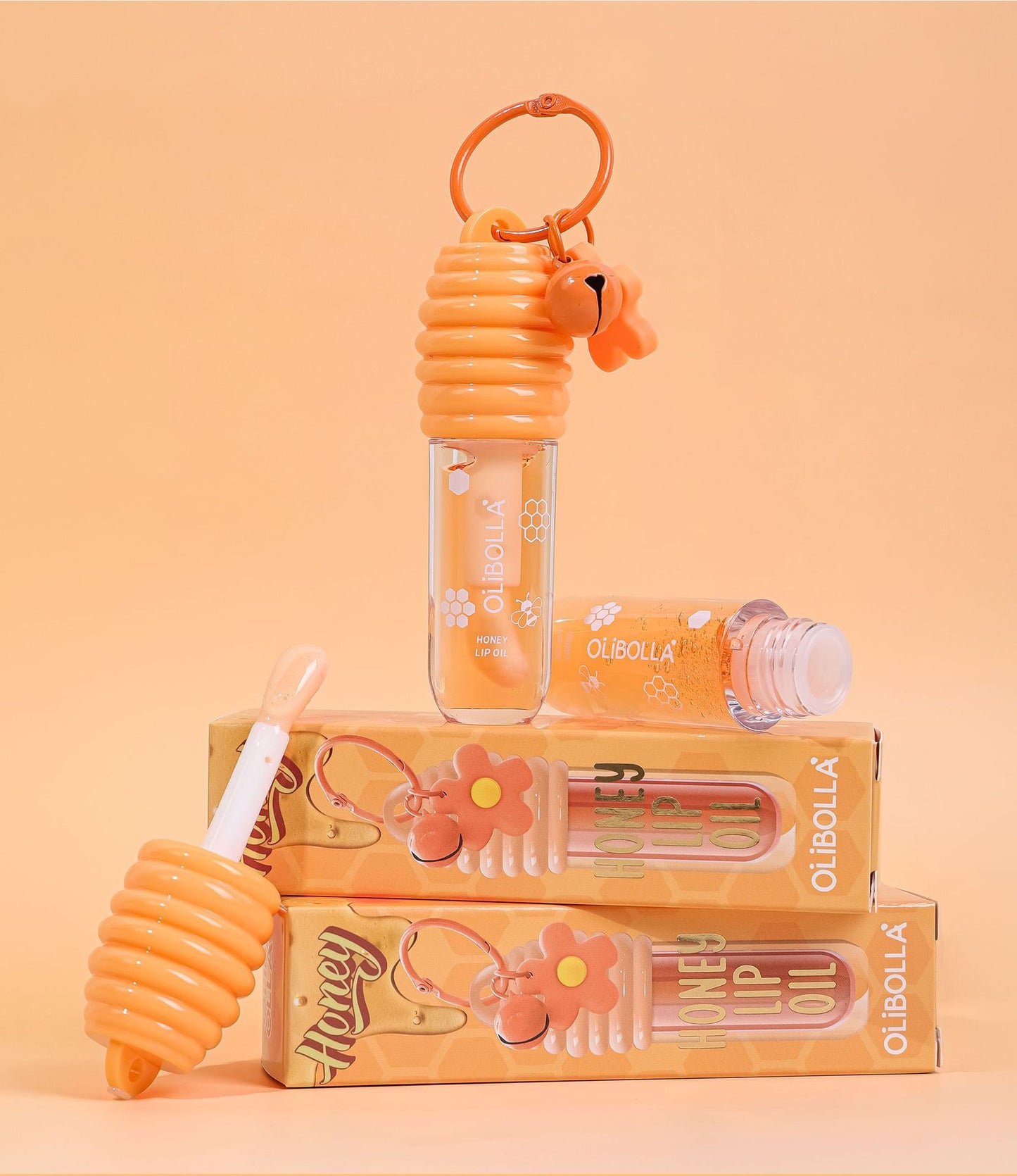 Cross-Border Makeup OLIBOLLA Hydrating Lip Oil Non-Stick Cup Long-Lasting Moisturizing Plumping Lip Gloss Wholesale Honey