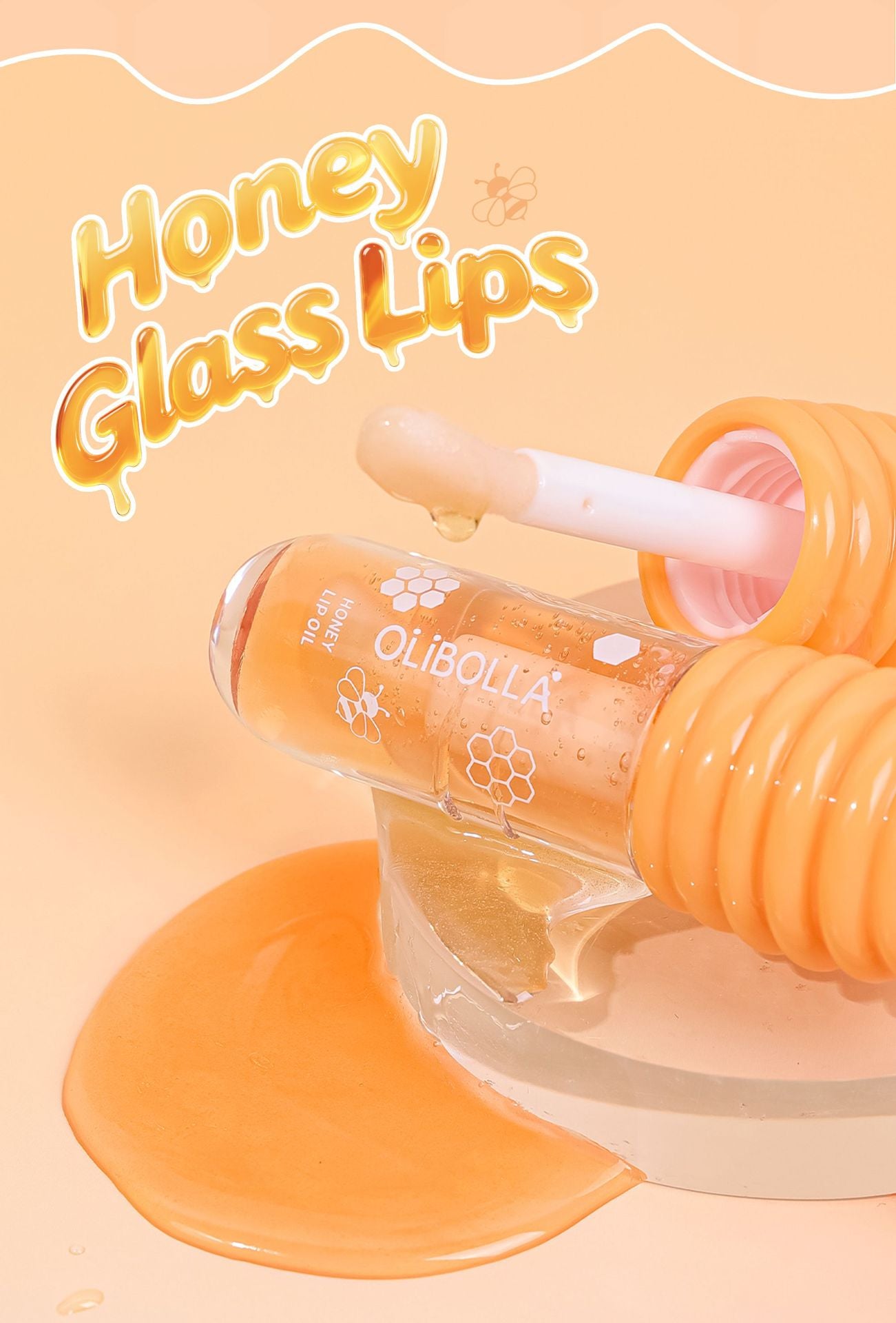 Cross-Border Makeup OLIBOLLA Hydrating Lip Oil Non-Stick Cup Long-Lasting Moisturizing Plumping Lip Gloss Wholesale Honey