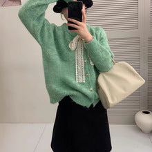 2025Spring New Soft Gentle Fairy Style Hollow Out Sweater Mid-Length Lazy Solid Color Cover-Up Top