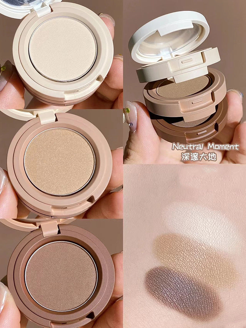 Capel Macaron Three-Layer Sandwich Eyeshadow Pearlescent Matte Flash Contour Earth Color with Mirror Nose Side Shadow