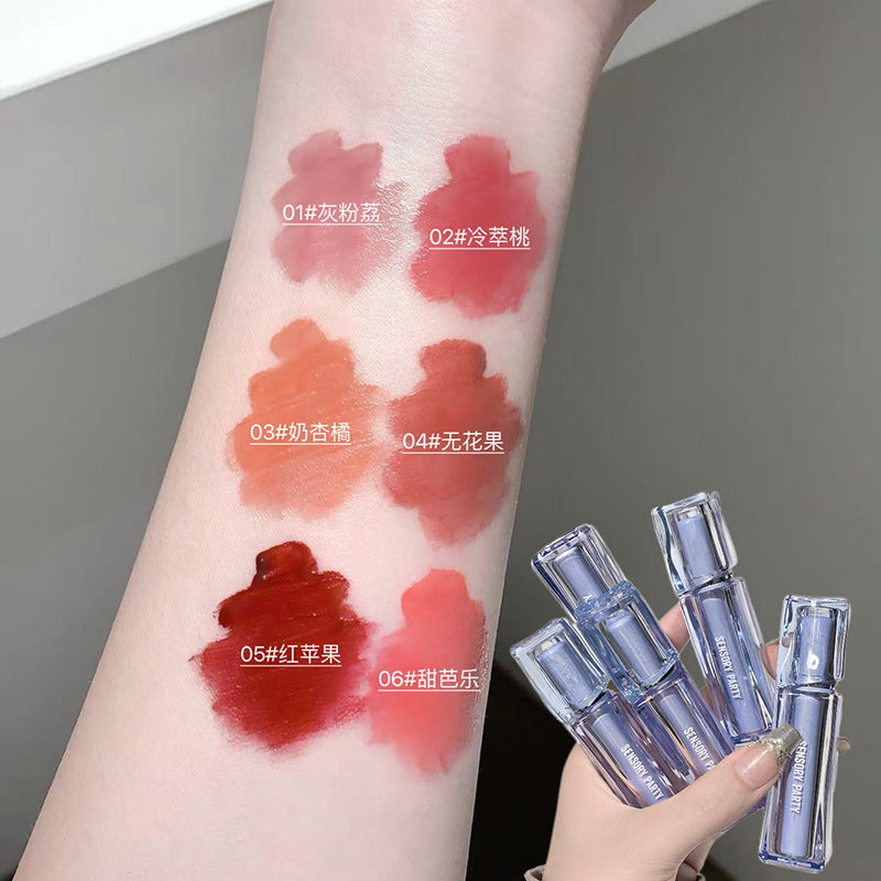 Cross-border Exclusive Hot Sale SENSORY PARTY Butterfly Soft Honey Mirror Lip Gloss Matte Finish Brightening Lip Gloss
