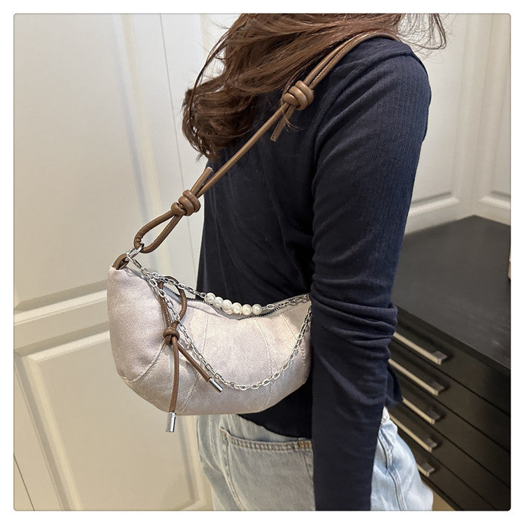 French Niche Ox Horn Bag for Women Shoulder Bag2025New Fashion Dumpling Bag Versatile Simple Crossbody Bag Export