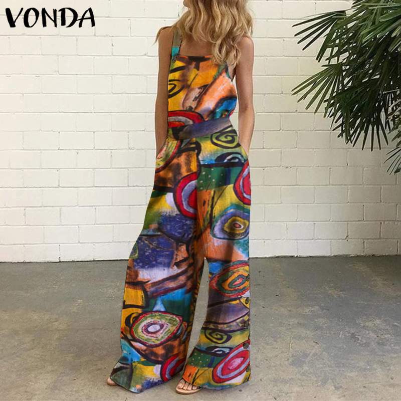 Independent Station European and American2025New Amazon Four-Color Polka Dot Wide-Leg Pants Long Pants Digital Print Backless Jumpsuit