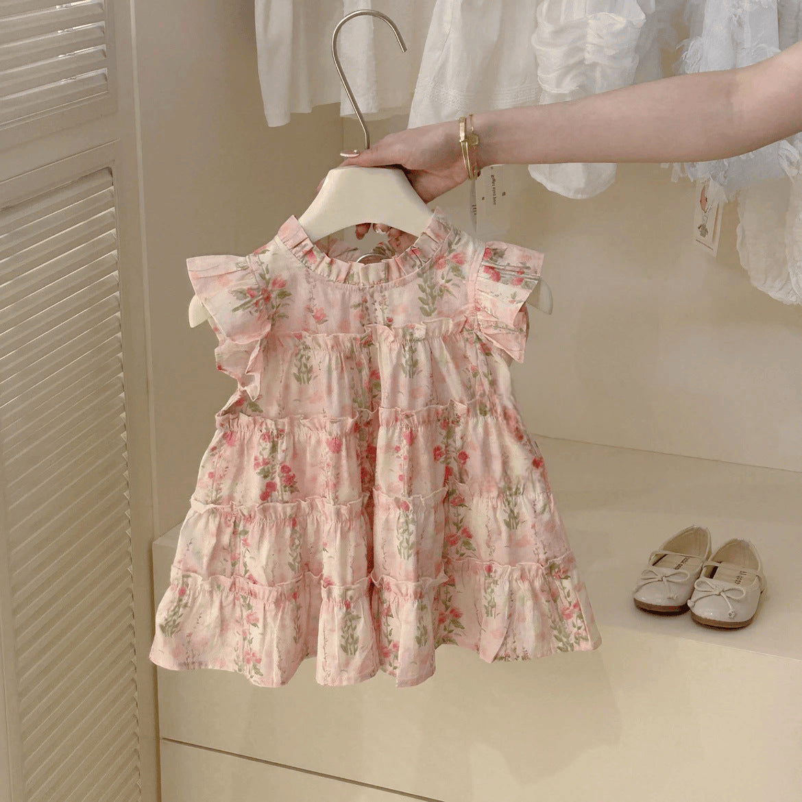 Little Salted Lemon baby Summer New Dress2025Girls' Embroidered Flower Bud Dress Stylish Baby Girl Tank Dress Trendy