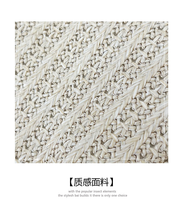 2025Women's Spring New Small Chanel Style Bag for Work Commute Versatile Straw Woven Large Capacity Wide Shoulder Strap Women's Single Shoulder Bag