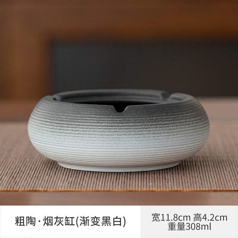 Large Ashtray Creative Personality Ceramic Ashtray Home Retro Chinese Style Living Room Light Luxury Office Trendy Ashtray